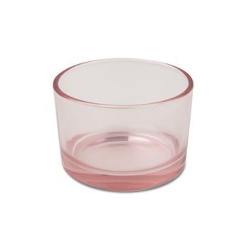 Glass container for candle 75 x 50 mm transparent pink