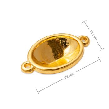 OmegaCast connector with a setting for SWAROVSKI 4120 14x10mm gold-plated
