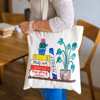 Manumi kreativní sada na zdobení látkové tašky s motivem knih