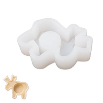 Silicone mould candle holder with a reindeer motif 125x110x30mm