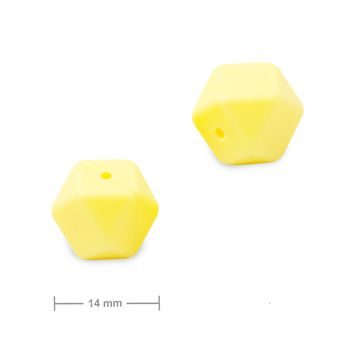 Silicone beads hexagon 14mm Icecream Yellow