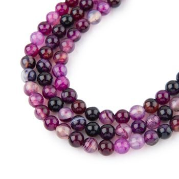 Purple Banded Agate beads 4mm