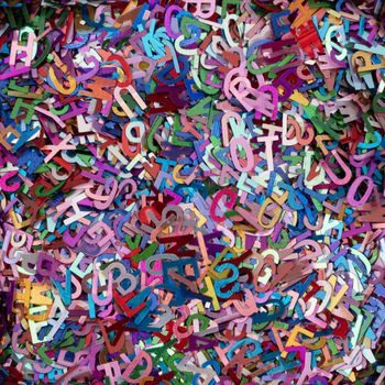 Sequins letters colourful