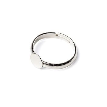 Glue-on ring base silver