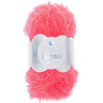 Rico design háčkovací příze na výrobu žínek Creative Bubble odstín 026 neonově růžová