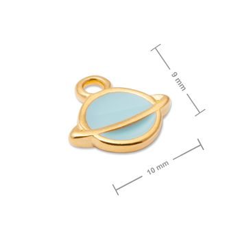 Manumi pendant blue little planet 10x9mm gold-plated