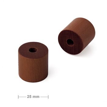 Czech wooden bead cylinder 25mm brown No.19