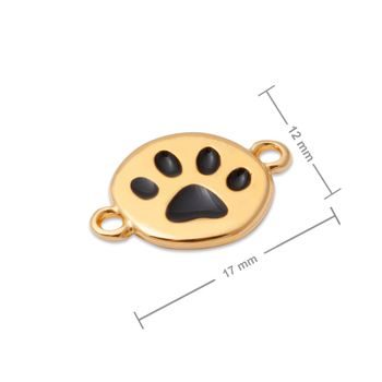 Manumi connector dog's paw 17x12mm gold-plated