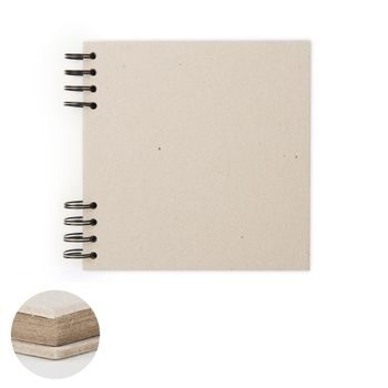 Scrapbook ring bound pad 35 sheets 17x17cm in natural colour 160-200g/m²