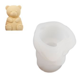 Silicone mould for casting creative clay teddy bear 55x56x72mm