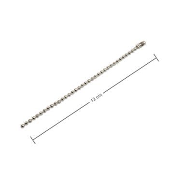Bižuterní kuličkový řetízek v barvě platiny 12 cm