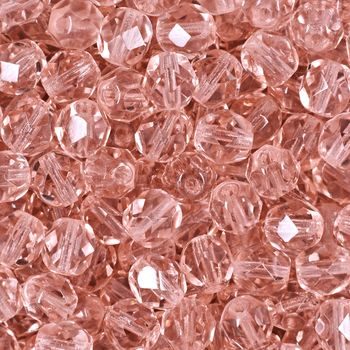 Glass fire polished beads 6mm Rosaline