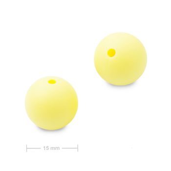 Silicone round beads 15mm Icecream Yellow