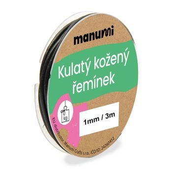 Kulatý kožený řemínek 1,5mm/2m černý č.30
