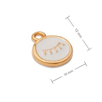 Manumi pendant wink with white enamel 12x10mm gold-plated