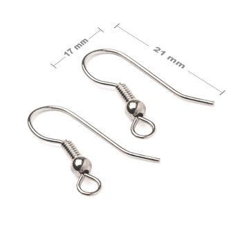 Earring fishooks with ball 21x17mm silver