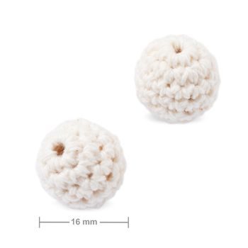 Crochet beads round 16mm Navajo White