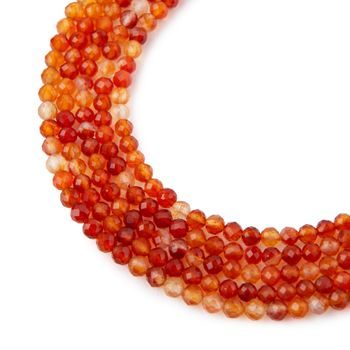 Carnelian faceted beads 4mm