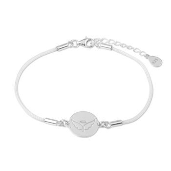 LavArt bracelet with silver components and an engraved design Woman's face