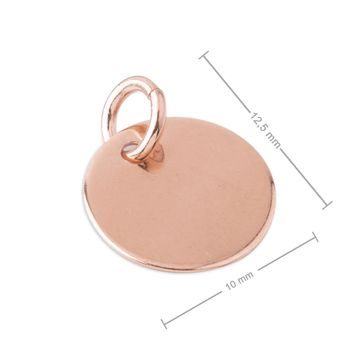 Silver pendant for engraving rose gold-plated No.837