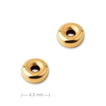 Silver spacer round bead gold-plated 4.5x2mm No.712
