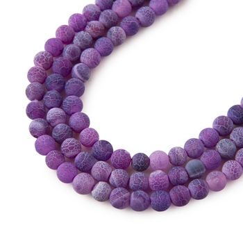 Crackle Purple Agate beads matte 4mm