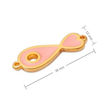 Manumi connector pink fish 30x12mm gold-plated