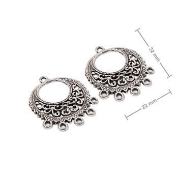 Decorative chandelier earring findings 32x22mm antique silver colour