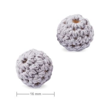 Crochet beads round 16mm Glacier Gray