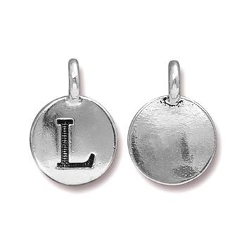 TierraCast pendant 17x12mm with letter L antique silver