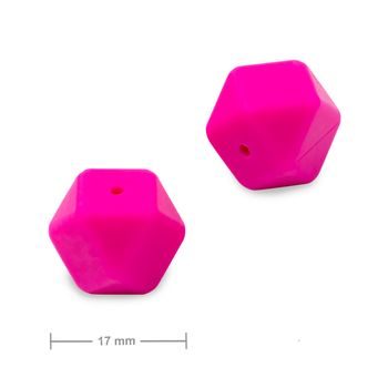 Mărgele din silicon hexagon 17mm Pink Glaze