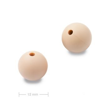 Silicone round beads 12mm Toasted Oatmeal