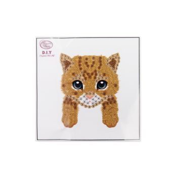 Diamond painting sticker kitten