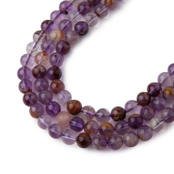 Purple Phantom Quartz beads 4mm