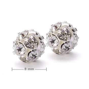 Manumi štrasová kulička 8 mm stříbrná Crystal
