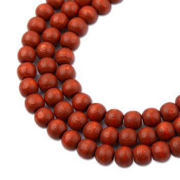 Manumi czech wooden beads 6 mm cihlová