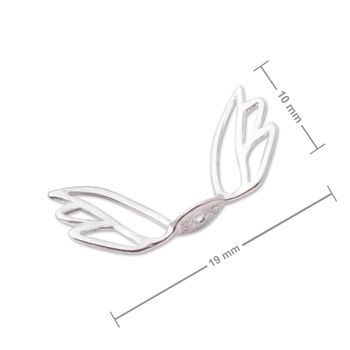 Amoracast bead angel wings 19x10mm silver