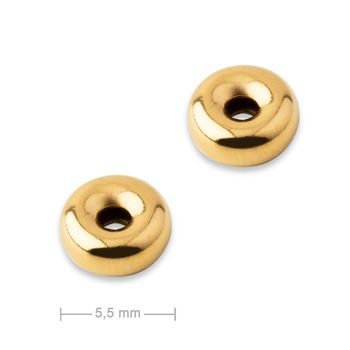 Silver spacer round bead gold-plated 5.5x2.5mm No.714