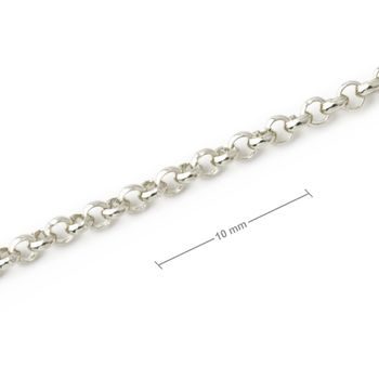 Bižuterní řetízek v metráži v barvě stříbra č. 109