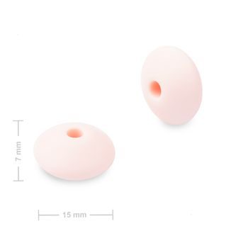 Silikonové korálky lentilky 12x7 mm Petal Pink
