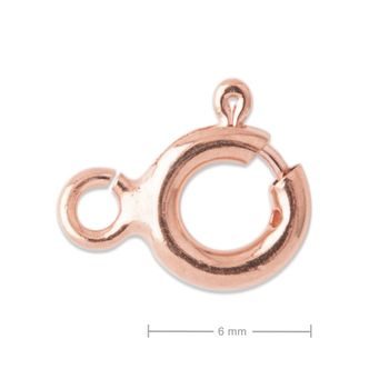 Silver spring ring rose gold-plated flat loop 6mm No.912