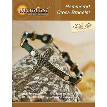 TierraCast quick kit bracelet Hammered Cross