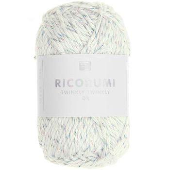 Háčkovacia priadza Ricorumi Twinkly Twinkly odtieň 002 biela