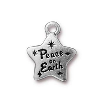 TierraCast pendant Peace Star antique silver