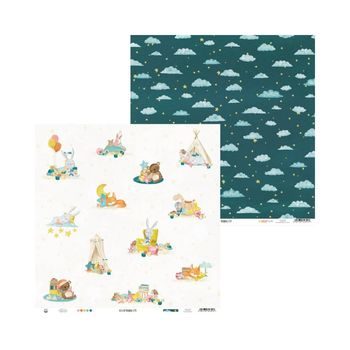 Set of double-sided papers for scrapbook 30x30cm 12 sheets P13 Good Night