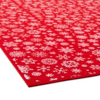 Felt Christmas design with snowflakes 1mm red