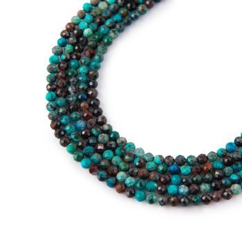 Chrysocolla faceted beads 2mm