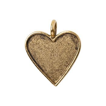 Nunn Design pendant with a setting heart 28x23mm gold-plated