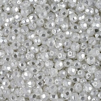 Mărgele șlefuite 3mm Coated White Pearl