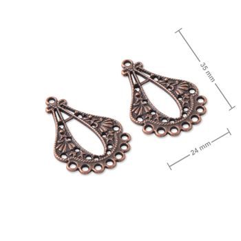 Chandelier earring findings 35x24mm antique copper